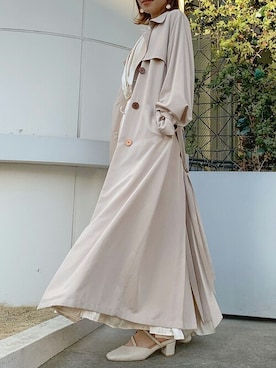 「dazzlin（ダズリン）のアイテム（トレンチコート）」を使った、dazzlin SHOP STAFFさん（レディース・153cm）の冬コーディネート