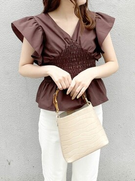 「dazzlin（ダズリン）のアイテム（バッグ）」を使った、dazzlin SHOP STAFFさん（レディース・163cm）の春コーディネート