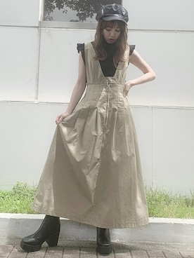 「dazzlin（ダズリン）のアイテム（ジャンパースカート）」を使った、dazzlin SHOP STAFFさん（レディース・148cm）の夏コーディネート