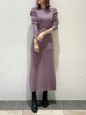 「アイテム（ワンピース/ドレス、パープル系）」を使った、dazzlin SHOP STAFFさん（レディース・160cm）の夏コーディネート