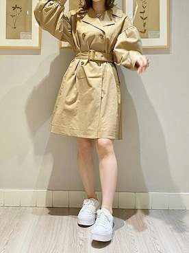 「dazzlin（ダズリン）のアイテム（トレンチコート）」を使った、dazzlin SHOP STAFFさん（レディース・158cm）の夏コーディネート