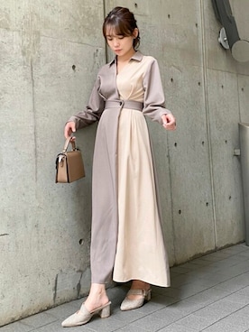 「シャツワンピ」｜dazzlin SHOP STAFFさん（レディース・157cm）の秋コーディネート
