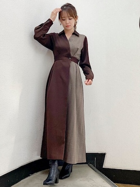 「シャツワンピ」｜dazzlin SHOP STAFFさん（レディース・157cm）の秋コーディネート