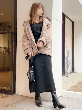 「dazzlin（ダズリン）のアイテム（ブルゾン）」を使った、dazzlin SHOP STAFFさん（レディース・157cm）の秋コーディネート