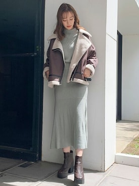 「dazzlin（ダズリン）のアイテム（ブルゾン）」を使った、dazzlin SHOP STAFFさん（レディース・153cm）の秋コーディネート