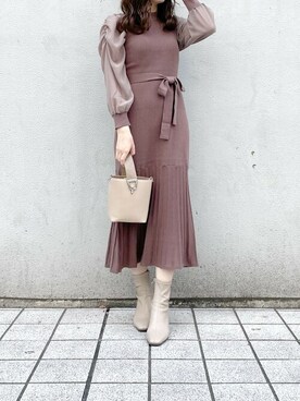 「dazzlin（ダズリン）のアイテム（ブーツ）」を使った、dazzlin SHOP STAFFさん（レディース・163cm）の秋コーディネート