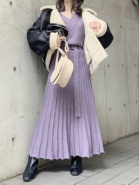 「dazzlin（ダズリン）のアイテム（ブルゾン）」を使った、dazzlin SHOP STAFFさん（レディース・148cm）の秋コーディネート