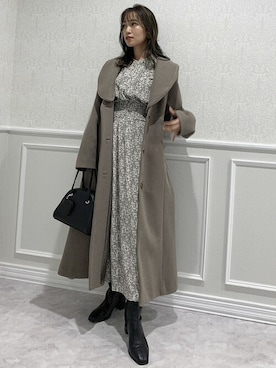 「モカ」｜「アイテム（その他アウター）」を使った、dazzlin SHOP STAFFさん（レディース・155cm）の秋コーディネート