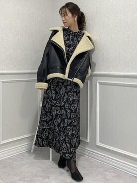 「dazzlin（ダズリン）のアイテム（ブルゾン）」を使った、dazzlin SHOP STAFFさん（レディース・155cm）の秋コーディネート