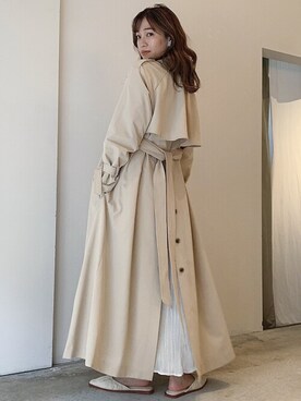 「dazzlin（ダズリン）のアイテム（トレンチコート）」を使った、dazzlin SHOP STAFFさん（レディース・155cm）の冬コーディネート