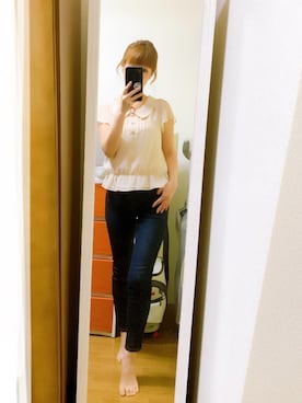 「minimum minimum（ミニマムミニマム）のアイテム（トップス）」を使った、ゆうこさん（レディース・163cm）の夏コーディネート