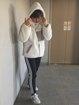 「coca（coca）（コカ）のアイテム（ブルゾン）」を使った、るみっぺさん（レディース・150cm）の冬コーディネート