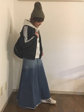 「reca（レカ）のアイテム（帽子）」を使った、るみっぺさん（レディース・150cm）の冬コーディネート