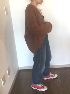 「and it_（アンドイット）のアイテム（サロペット/オーバーオール）」を使った、るみっぺさん（レディース・150cm）の冬コーディネート