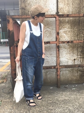 「and it_（アンドイット）のアイテム（サロペット/オーバーオール）」を使った、るみっぺさん（レディース・150cm）の夏コーディネート