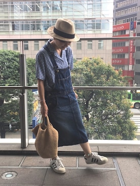 「and it_（アンドイット）のアイテム（サロペット/オーバーオール）」を使った、るみっぺさん（レディース・150cm）の夏コーディネート