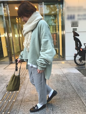 「キーネック」｜「アイテム（その他シューズ）」を使った、るみっぺさん（レディース・150cm）の冬コーディネート