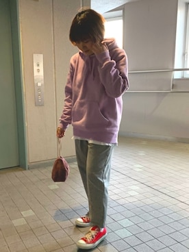 「DHOLIC（ディーホリック）のアイテム（その他トップス）」を使った、るみっぺさん（レディース・150cm）の冬コーディネート