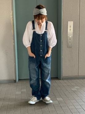 「and it_（アンドイット）のアイテム（サロペット/オーバーオール）」を使った、るみっぺさん（レディース・150cm）の春コーディネート