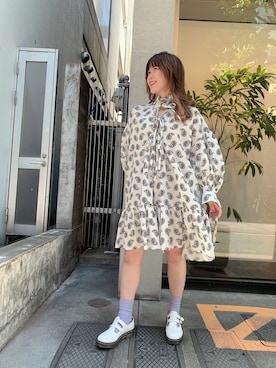 「MSGM（エムエスジーエム）のアイテム（ワンピース）」を使った、さきさん（レディース・158cm）の春コーディネート
