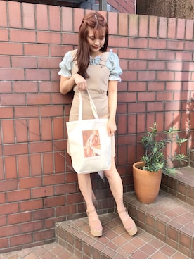 「Honey Salon（ハニーサロン）のアイテム（シャツ/ブラウス）」を使った、madoka.さん（レディース・170cm）の夏コーディネート