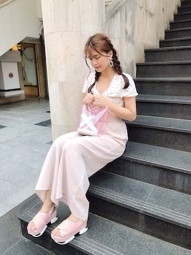 「Honey Salon（ハニーサロン）のアイテム（シャツ/ブラウス）」を使った、madoka.さん（レディース・170cm）の夏コーディネート