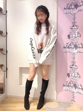 「Honey Salon（ハニーサロン）のアイテム（ニットキャップ/ビーニー）」を使った、madoka.さん（レディース・170cm）の秋コーディネート