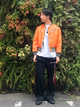 「CHRISTIAN DADA（クリスチャンダダ）のアイテム（MA-1）」を使った、KENTAさん（メンズ・184cm）の春コーディネート