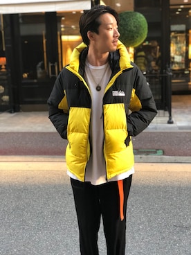 「ストリート服が好き」｜「アイテム（ダウンジャケット/コート）」を使った、KENTAさん（メンズ・184cm）の秋コーディネート