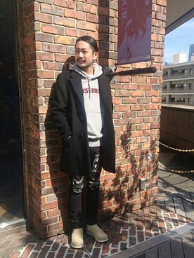 「hystericglamour」｜「アイテム（チェスターコート）」を使った、matsuさん（メンズ・175cm）の秋コーディネート