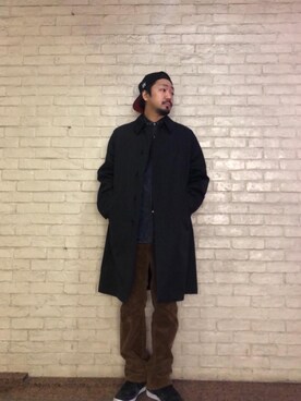 「HYSTERIC GLAMOUR（ヒステリックグラマー）のアイテム（トレンチコート）」を使った、matsuさん（メンズ・175cm）の冬コーディネート