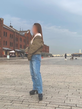 「earth music&ecology（アースミュージックアンドエコロジー）のアイテム（MA-1）」を使った、alyn555さん（レディース・153cm）の春コーディネート