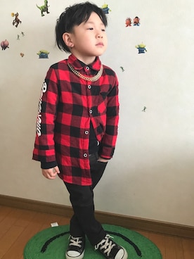 「センター分け」｜「アイテム（その他）」を使った、パルちゃんさん（キッズ・100cm）の冬コーディネート