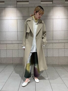 「RECOMMEND  ITEM STYLING」｜「アイテム（トレンチコート）」を使った、丸岡　愛美さん（レディース・159cm）の冬コーディネート