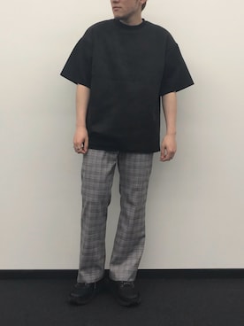 「STUDIOUS（ステュディオス）のアイテム（スラックス）」を使った、UNITED TOKYO 永瀬 雄太さん（メンズ・163cm）の春コーディネート