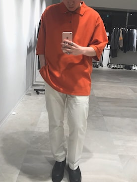 「アイテム（ポロシャツ）」を使った、UNITED TOKYO 永瀬 雄太さん（メンズ・163cm・20代）の春コーディネート