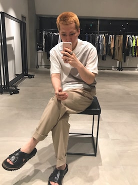 「アイテム（サンダル）」を使った、UNITED TOKYO 永瀬 雄太さん（メンズ・163cm・20代）の夏コーディネート