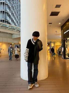 「#今日のコーデ」｜「アイテム（スリッポン）」を使った、UNITED TOKYO 永瀬 雄太さん（メンズ・163cm）の冬コーディネート