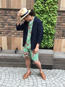 「SUN SURF（サンサーフ）のアイテム」を使った、Ryougoさん（メンズ・175cm）の春コーディネート