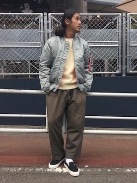 「Alpha Industries（アルファインダストリーズ）のアイテム」を使った、Ryougoさん（メンズ・175cm）の冬コーディネート