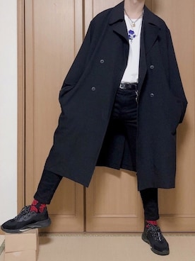 「バラ柄」｜「アイテム（ジャケット/アウター）」を使った、Ryoさん（メンズ・187cm）の冬コーディネート