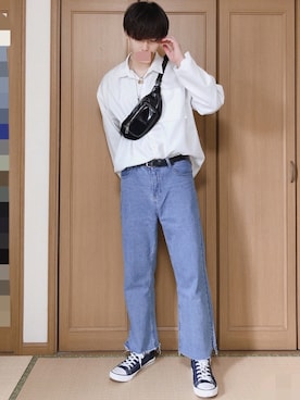 「ヒラキ（ヒラキ）のアイテム（スニーカー）」を使った、Ryoさん（メンズ・187cm）の春コーディネート
