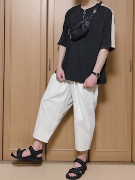 「SPINNS(スピンズ)のアイテム(ボディバッグ/ウエストポーチ)」を使った、Ryoさん(メンズ・187cm)の夏コーディネート