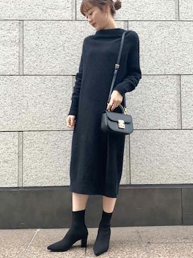 Liesse リエス の アンゴラボートネックワンピース ワンピース Wear