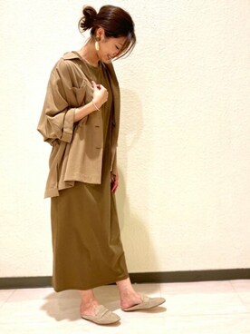 「抜き襟」｜「アイテム（ジャケット/アウター）」を使った、Liesse STAFFさん（レディース・163cm）の夏コーディネート