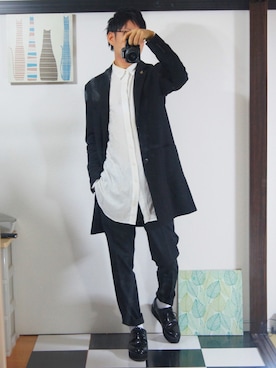 「PUNYUS（プニュズ）のアイテム（シューズ）」を使った、かいがらさん（メンズ・172cm）の秋コーディネート