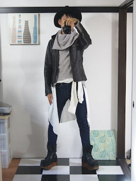 「BellyButton（ベリーボタン）のアイテム」を使った、かいがらさん（メンズ・172cm）の秋コーディネート