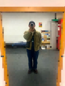 「アイテム（サロペット/オーバーオール）」を使った、ラフメンさん（メンズ・170cm）の冬コーディネート