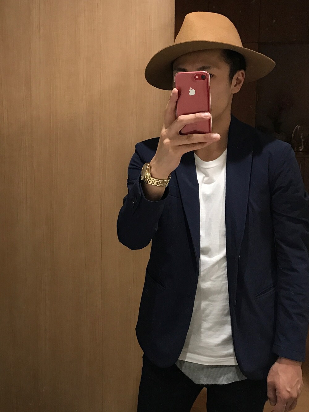 「JOURNAL STANDARDのナイロン4WAYストレッチジャケット#（テーラードジャケット、ブルー系）」を使った、リュウタさん（メンズ・164cm）の秋コーディネートの1枚目の写真