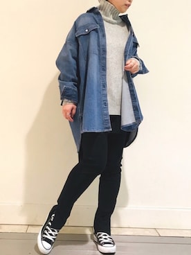 「タートルネック」｜「アイテム（シャツ/ブラウス）」を使った、yu_kaさん（レディース・158cm）の冬コーディネート